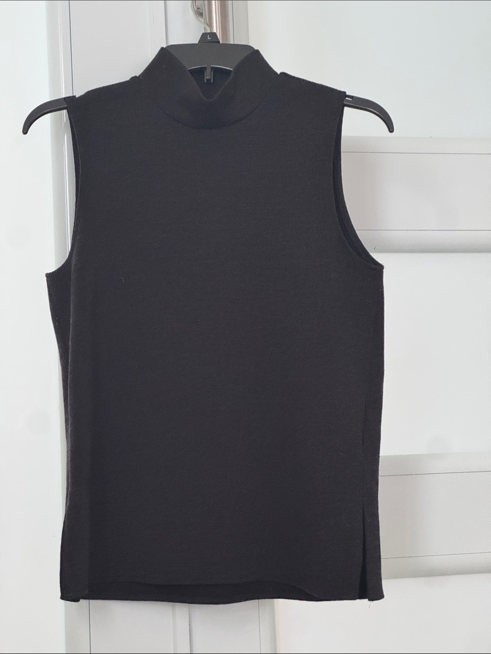 Sleeveless Mock Neck Women's Top - Black